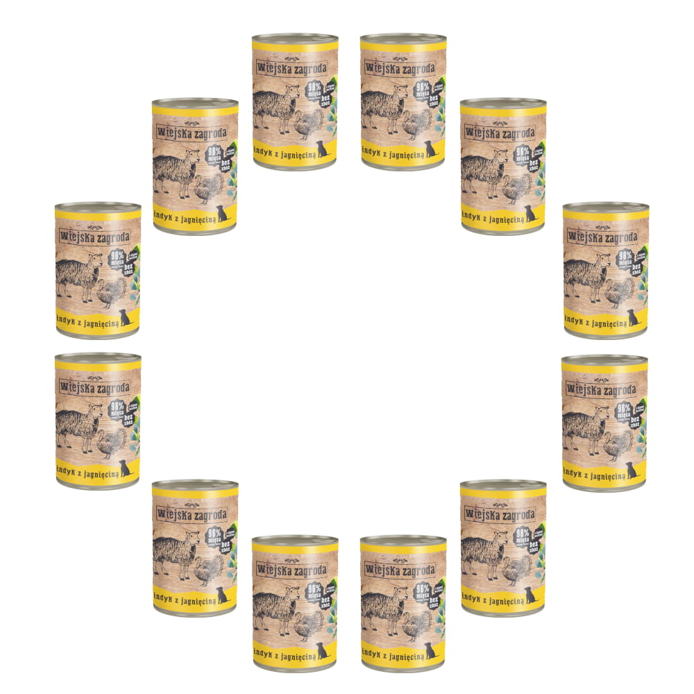 Wiejska Zagroda indyk, jagnięcina 800 g × 12