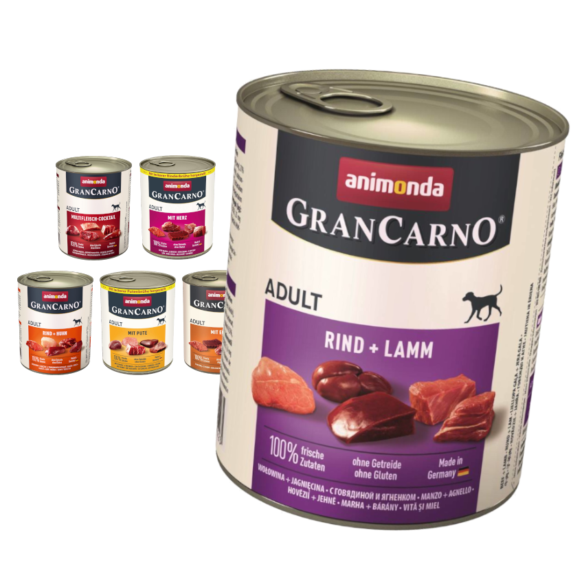 Animonda GranCarno indyk, jagnięcina, kaczka, kurczak, wieprzowina, wołowina adult 800 g × 6