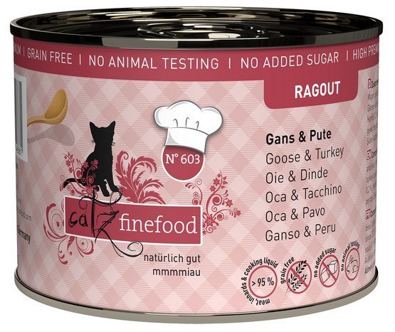 Catz Finefood Ragout gęś, indyk z brokułem i gruszką w sosie 190 g