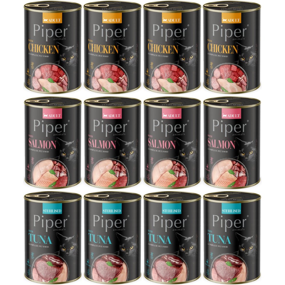 Dolina Noteci Piper Animals Sterilised mix smaków adult 400 g × 12