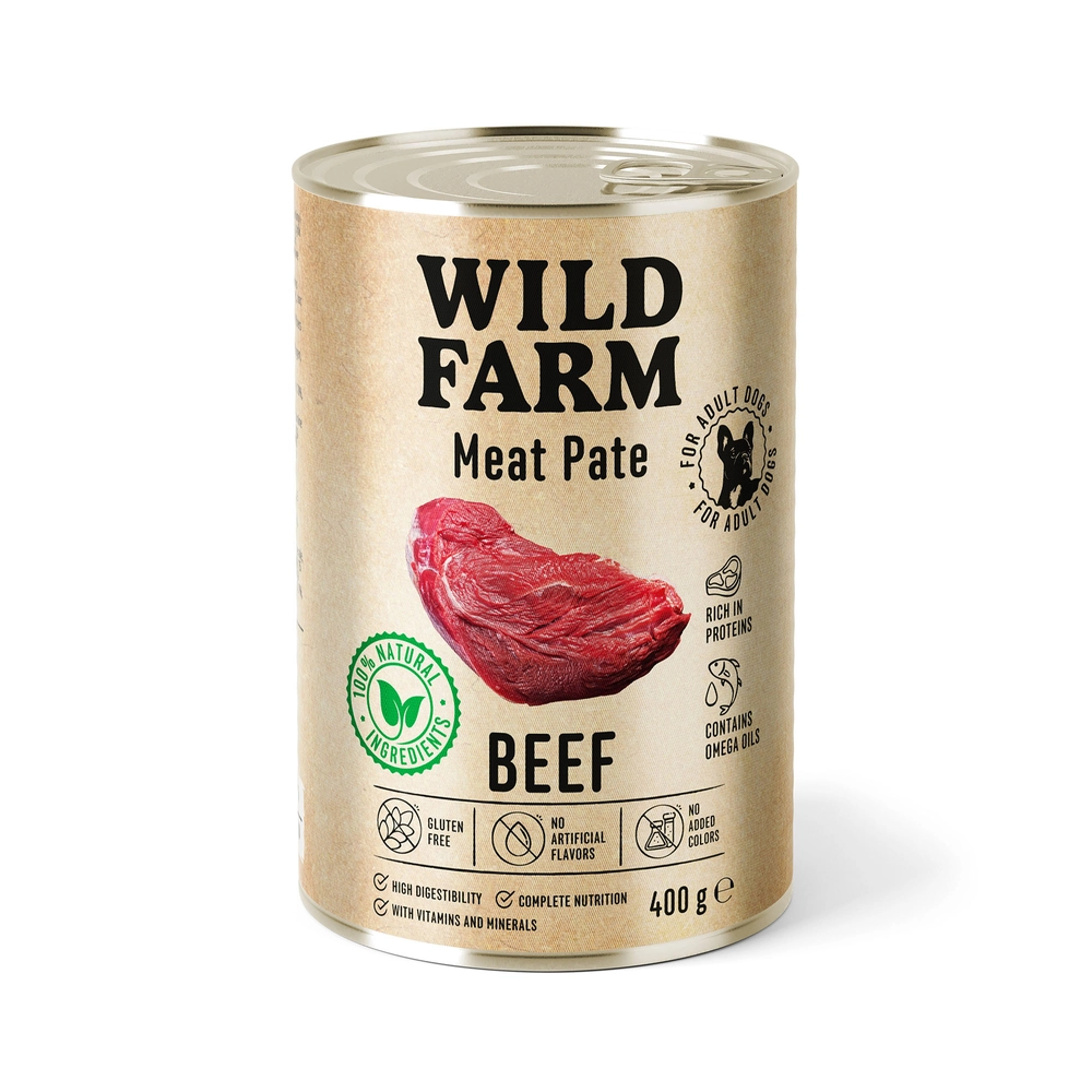 Wild Farm Pate wołowina adult 400 g