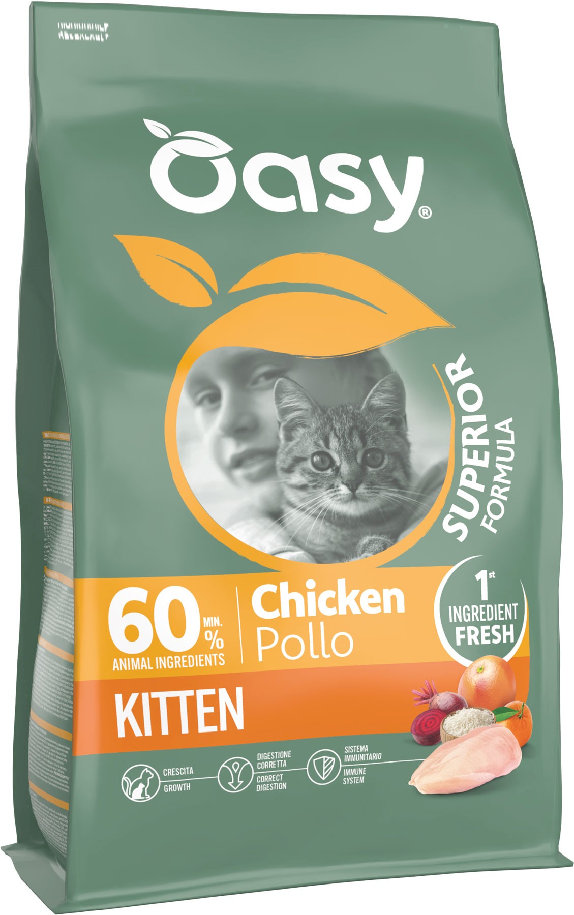 Oasy Superior kurczak kitten 1,5 kg