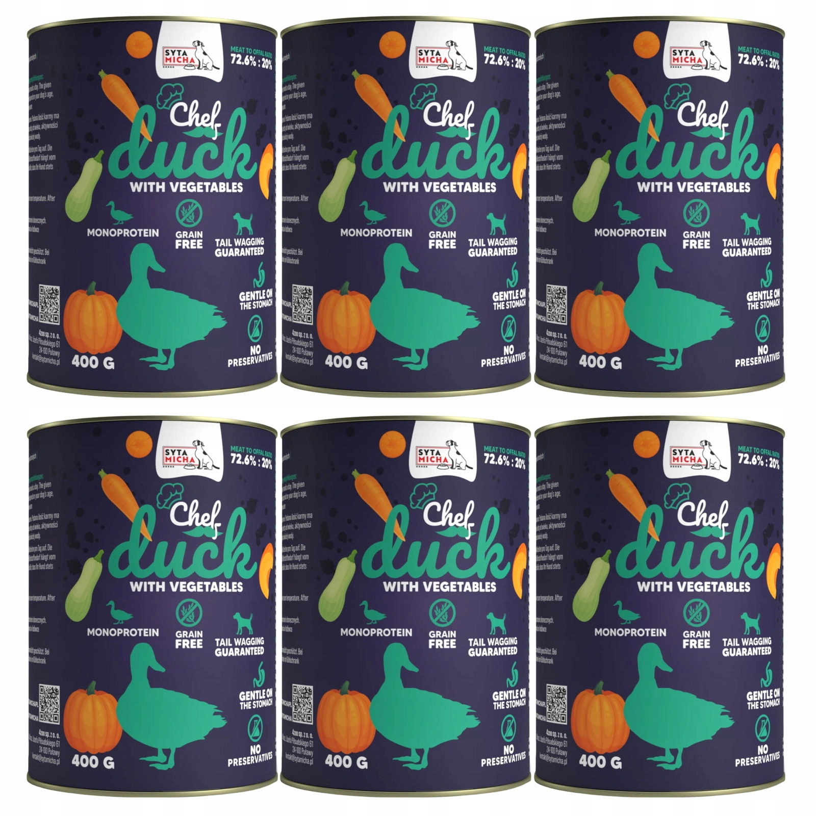 Syta Micha Chef kaczka 400 g × 6