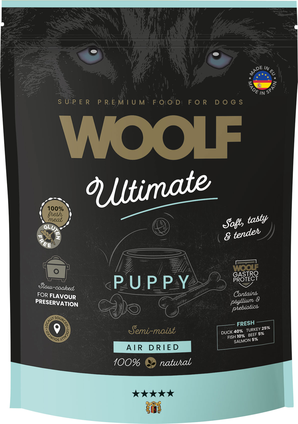Woolf Ultimate indyk, kaczka, ryba puppy 1 kg