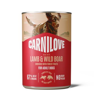Carnilove dzik, jagnięcina 400 g × 24