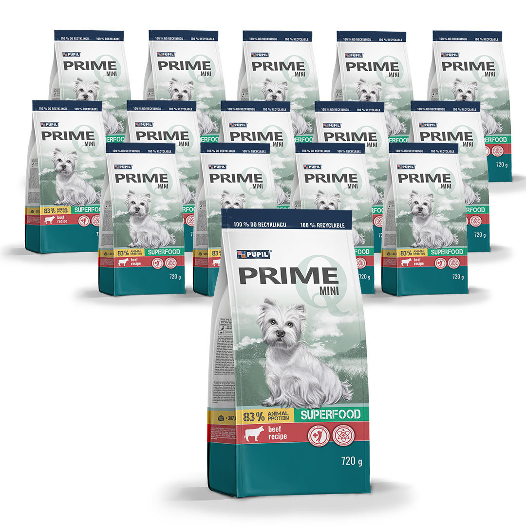 Pupil Prime wołowina, wątróbka adult małe rasy 720 g × 15
