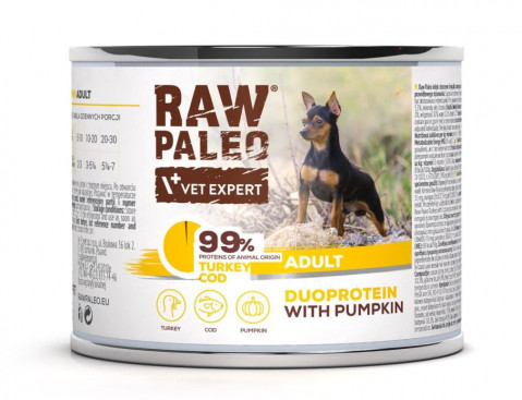 VetExpert Raw Paleo indyk, dorsz adult 200 g