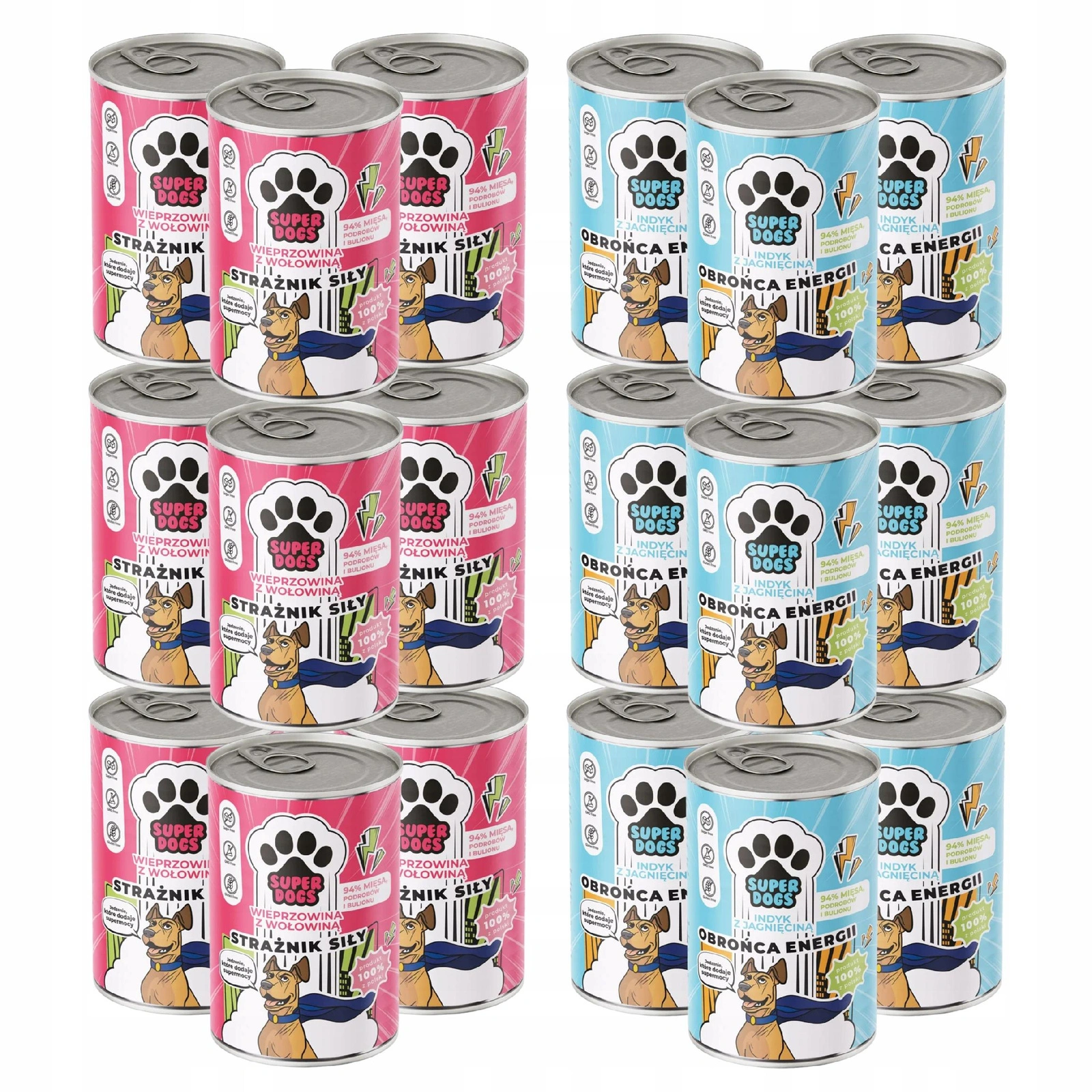 Uniszki Superdogs mix smaków adult 400 g × 18