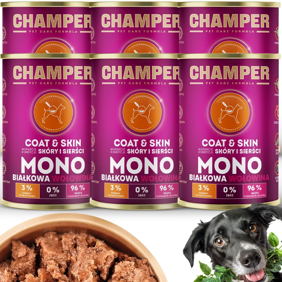 Champer Coat & Skin wołowina 400 g × 6