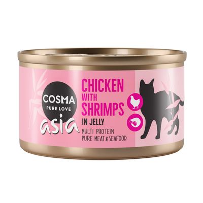 Cosma Asia Indoor krewetki, kurczak w galaretce 85 g × 6