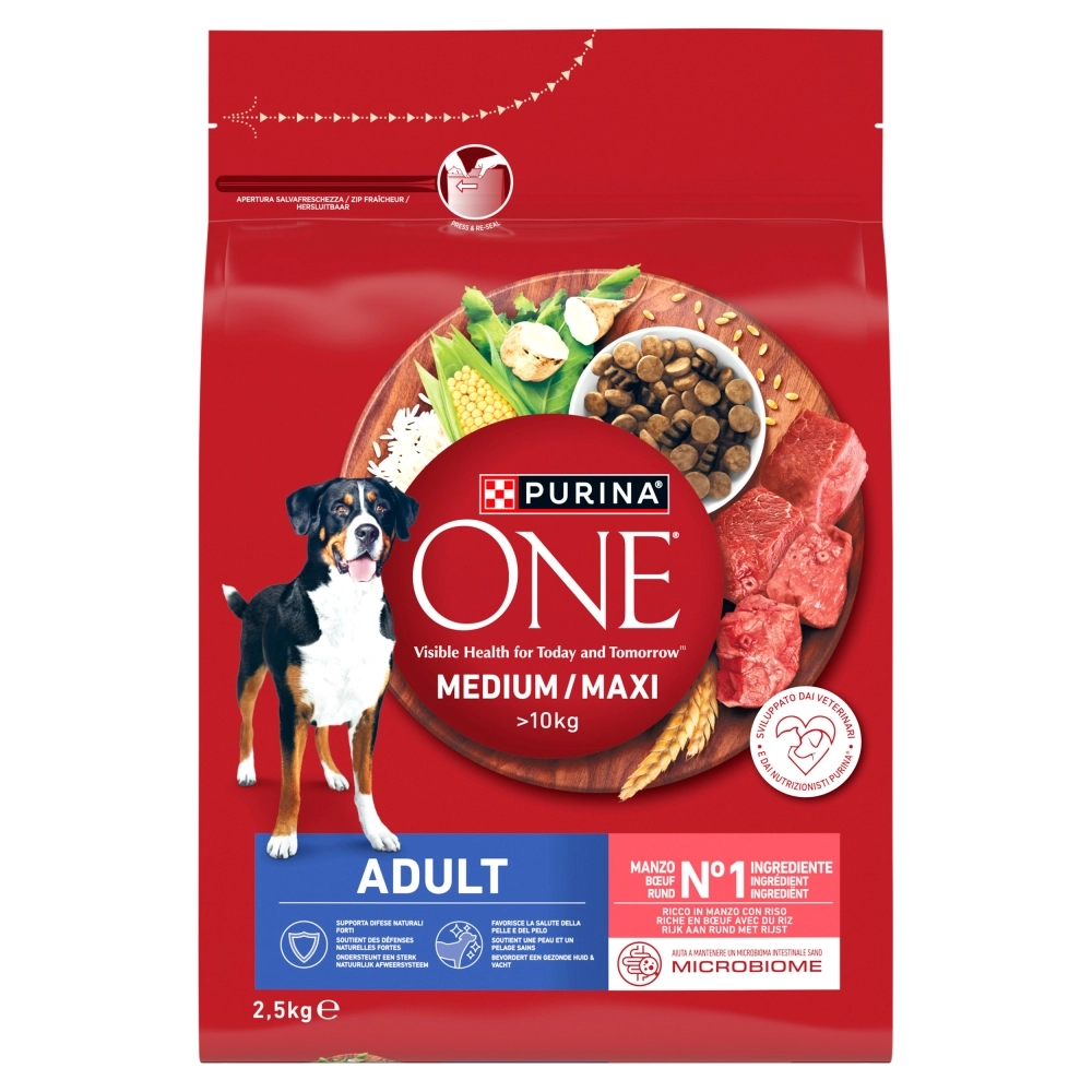 Purina One wołowina adult średnie rasy, duże rasy 2,5 kg