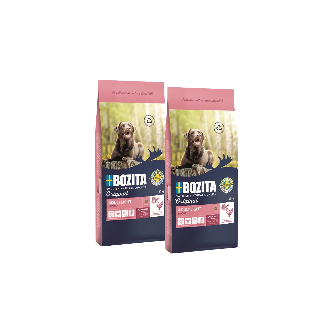 Bozita Original Light kurczak adult 12 kg × 2