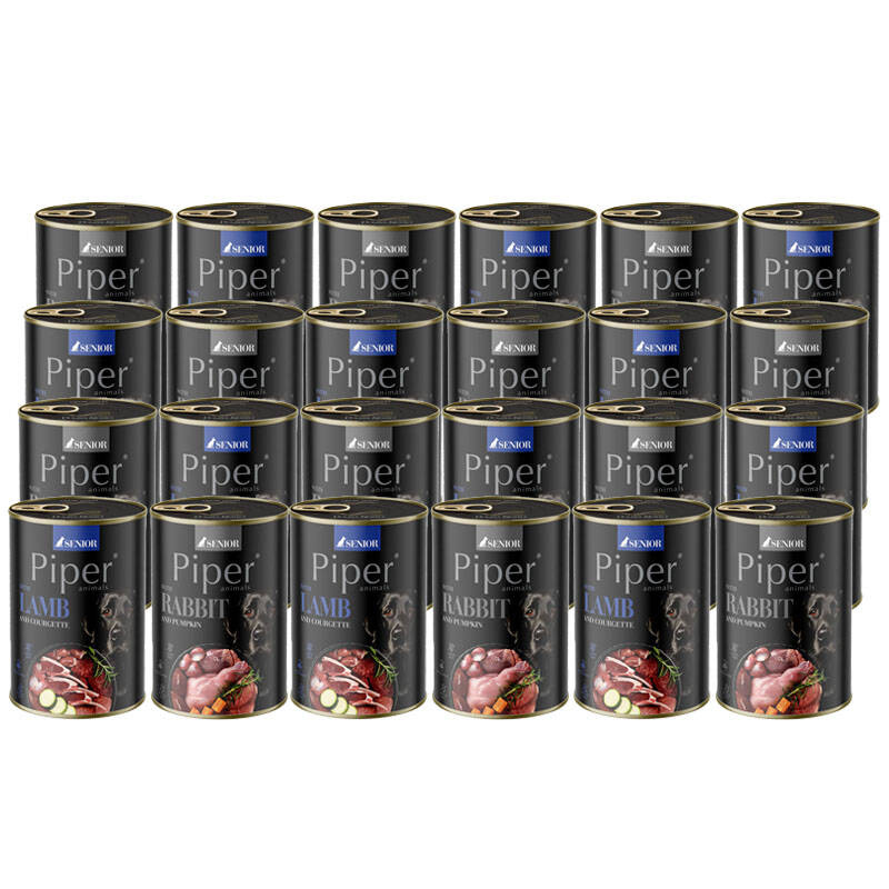 Piper Animals jagnięcina, królik senior 400 g × 24