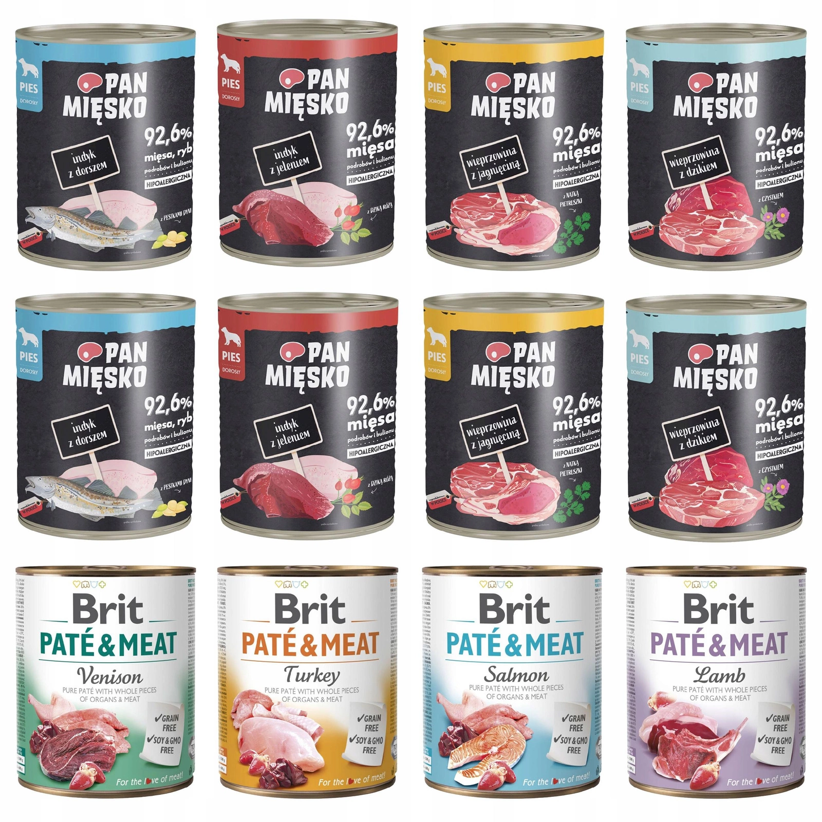Brit Pan Mięsko mix smaków 800 g × 12