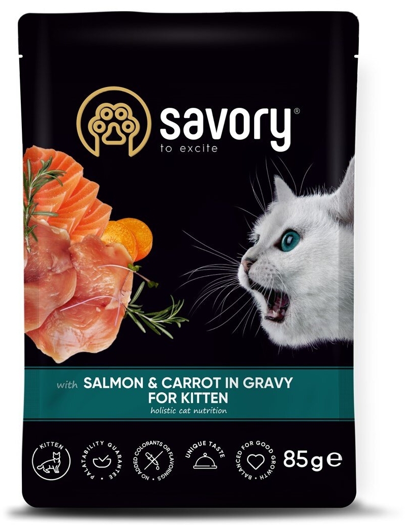 Savory łosoś z marchewką w sosie kitten 85 g