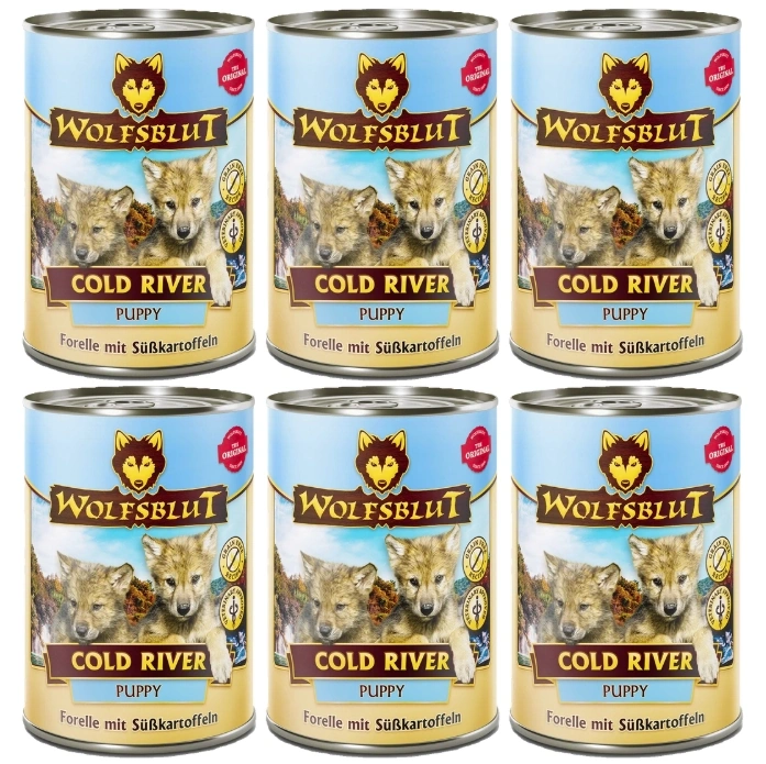 Wolfsblut Cold River pstrąg puppy 395 g × 6