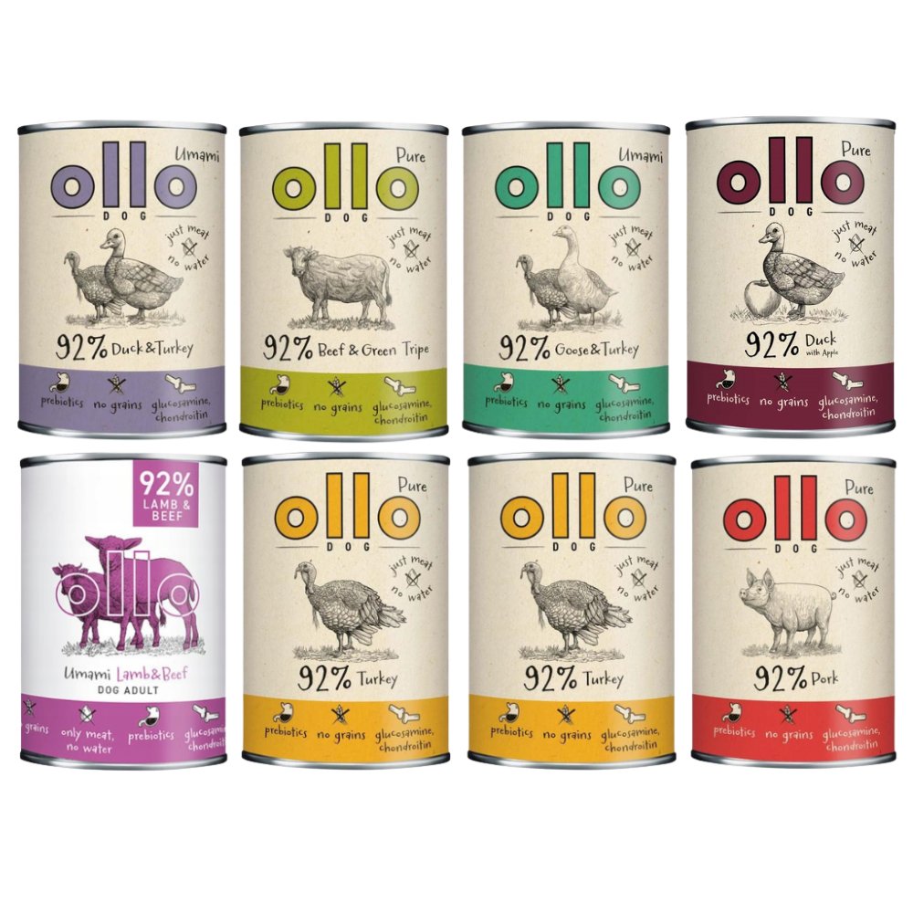 Ollo gęś, indyk, jagnięcina, kaczka, wieprzowina, wołowina, żwacze 400 g × 8