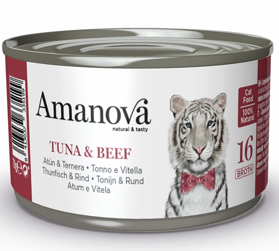 Amanova tuńczyk, wołowina w bulionie 70 g