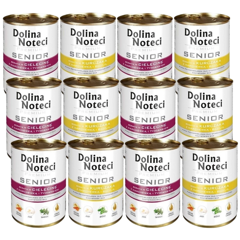 Dolina Noteci Premium cielęcina, kurczak senior 400 g × 12