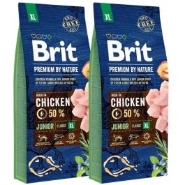 Brit Premium By Nature kurczak puppy duże rasy 15 kg × 2