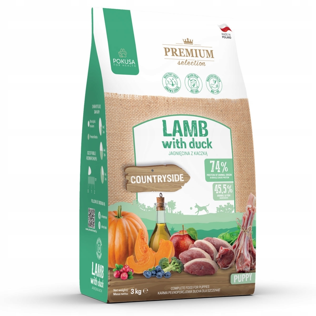 Pokusa Premium Selection jagnięcina, kaczka puppy 3 kg