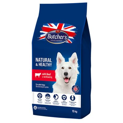 Butcher's Natural & Healthy wołowina adult 15 kg × 2