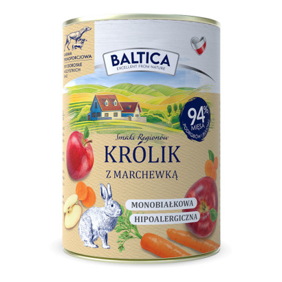 Baltica Smaki Regionów królik z marchewką adult 400 g
