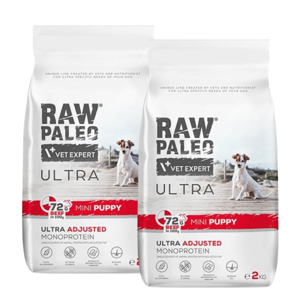 VetExpert Raw Paleo Ultra wołowina junior małe rasy 2 kg × 2