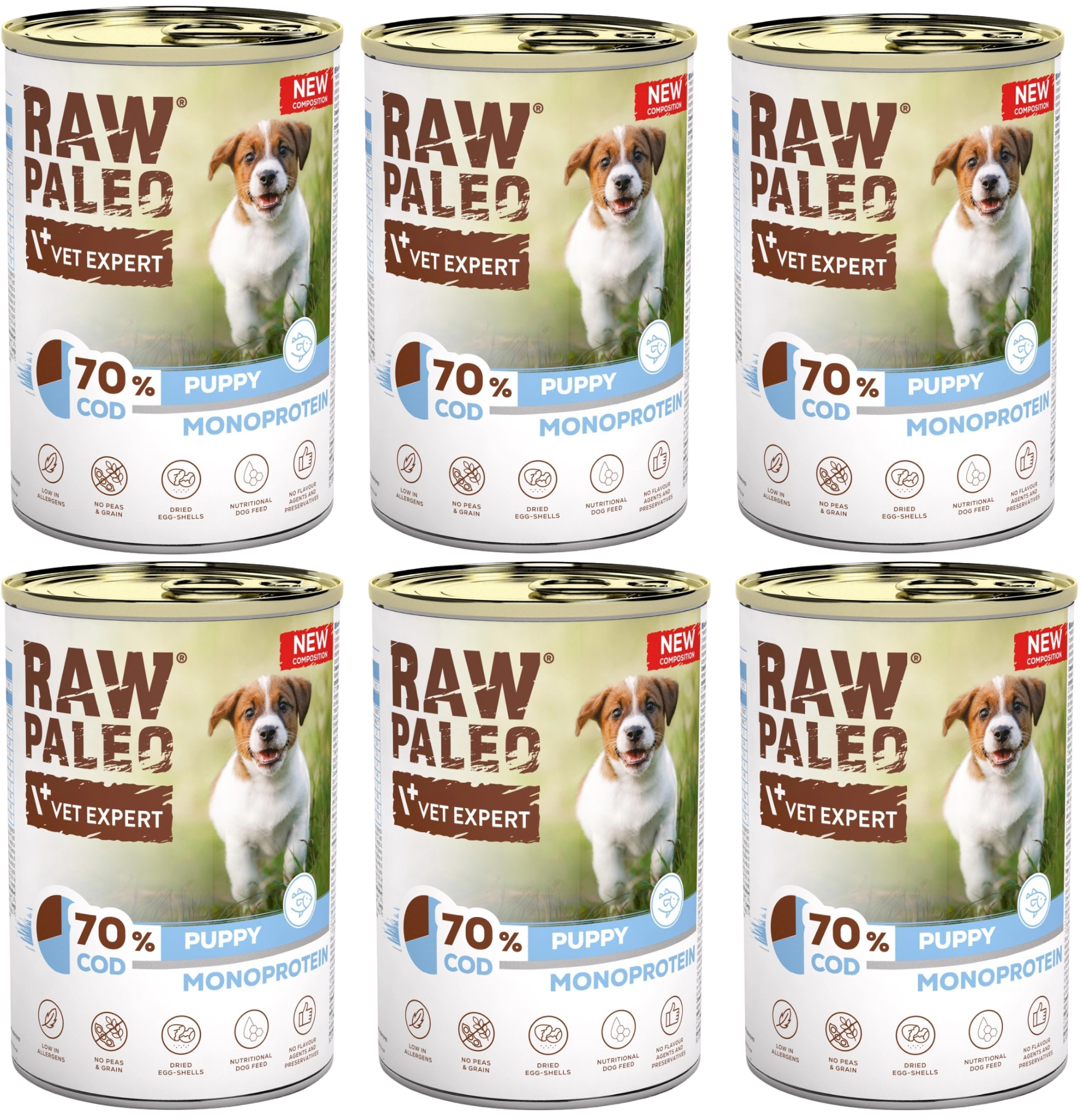 VetExpert Raw Paleo dorsz puppy 400 g × 6