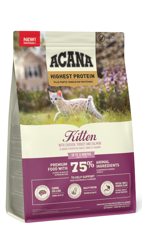 Acana Highest Protein indyk, kurczak, łosoś kitten 1,8 kg