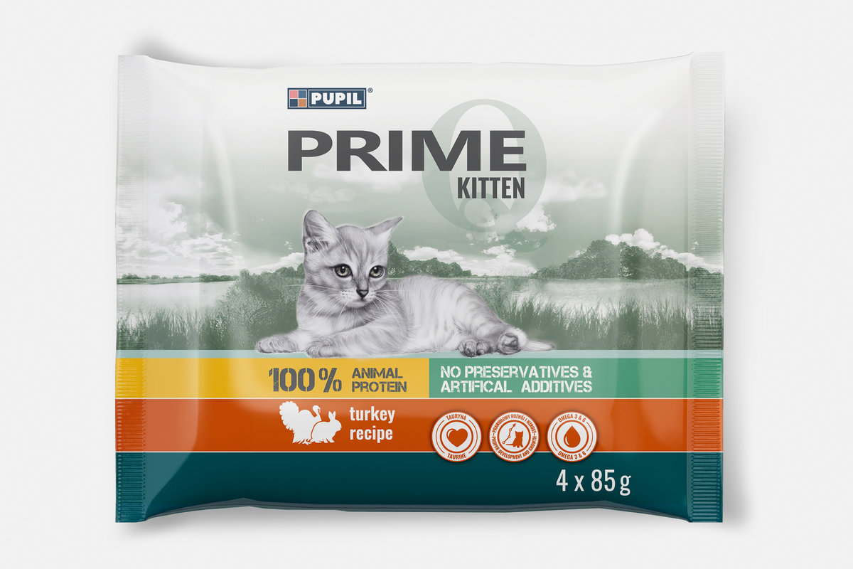 Pupil Prime indyk, królik kitten 85 g × 4