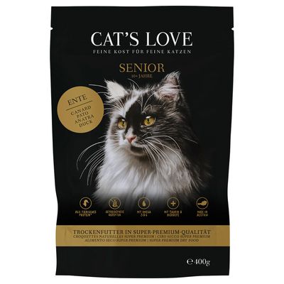 CAT'S LOVE Hairball kaczka senior 400 g × 2