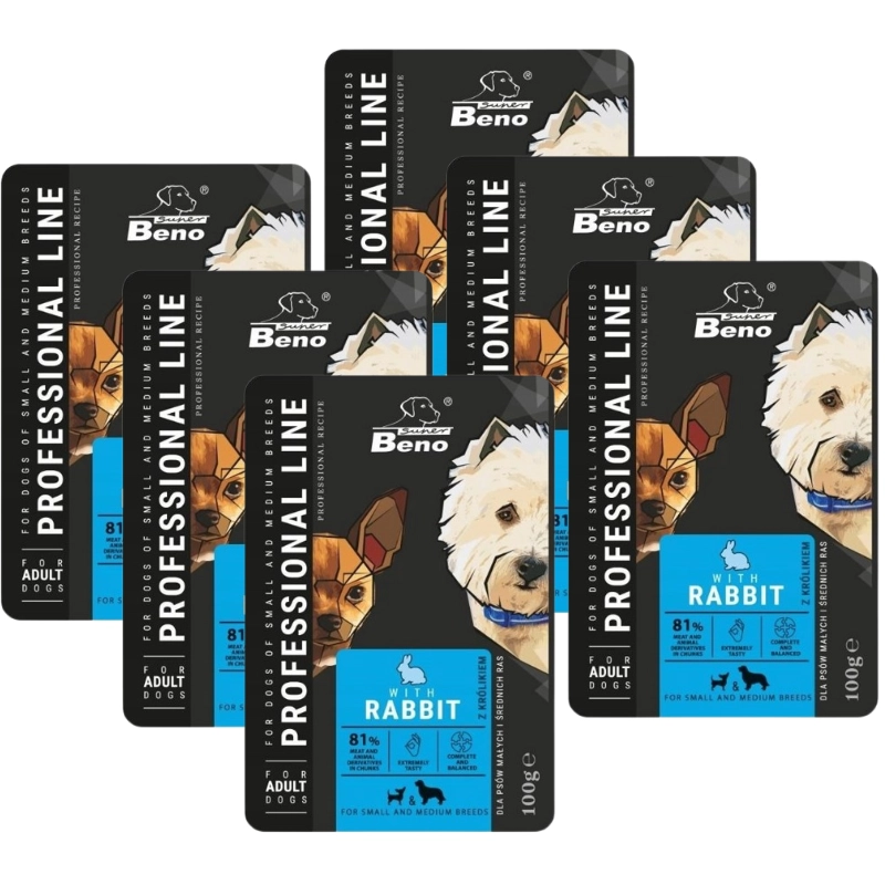 Super Beno królik adult małe rasy, średnie rasy 100 g × 6