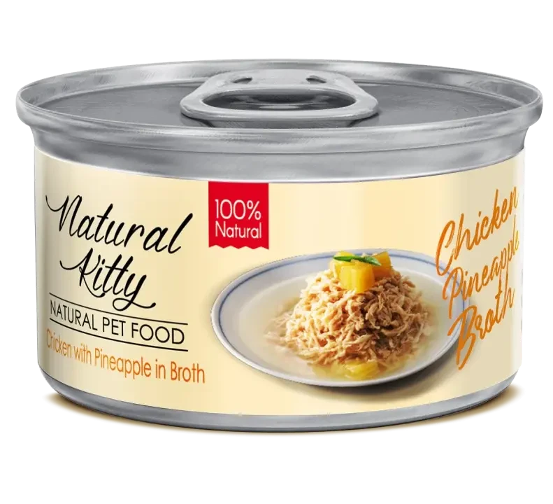 Natural Kitty kurczak z ananasem w bulionie 80 g