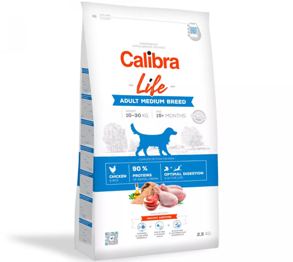 Calibra Dog Life kurczak adult średnie rasy 2,5 kg