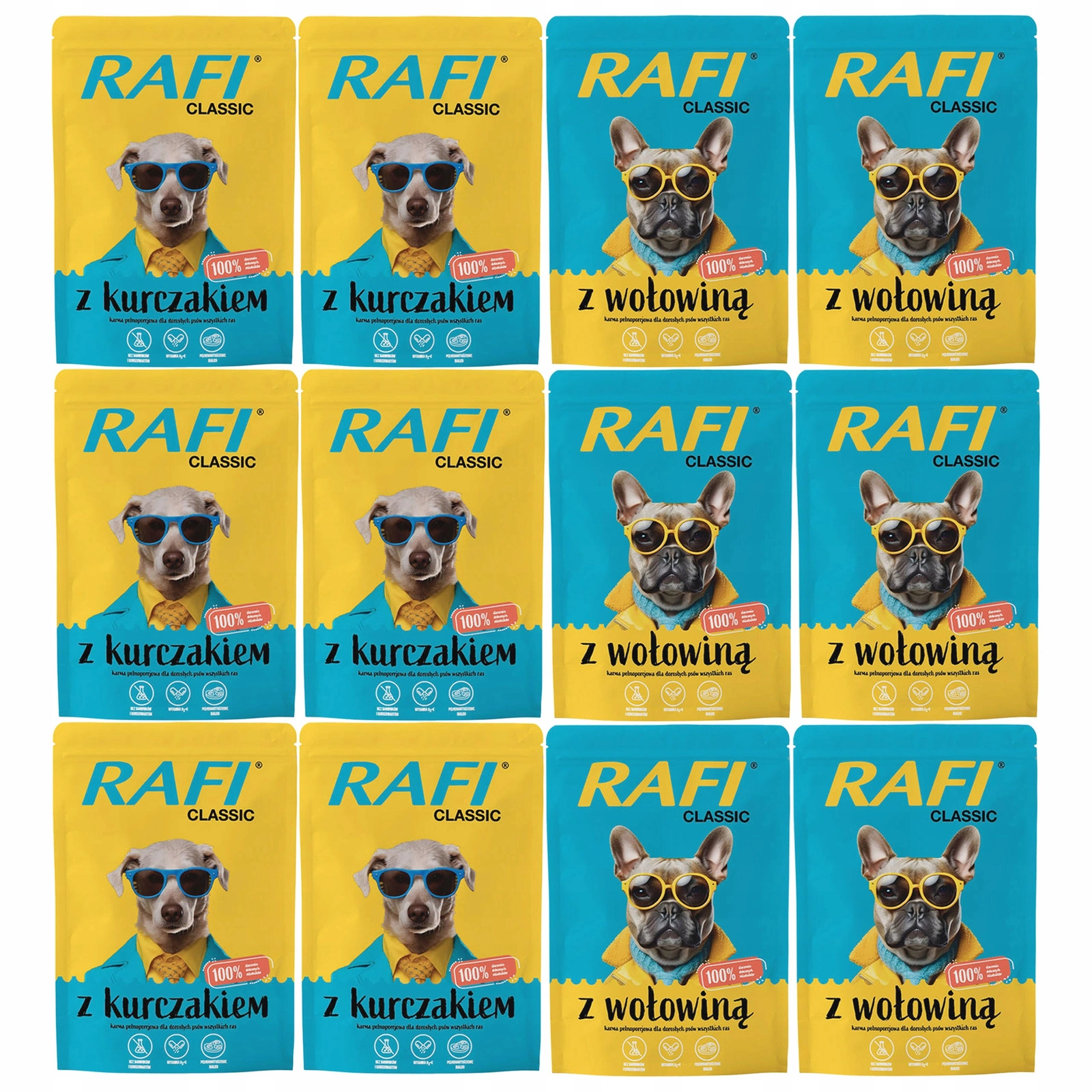 Rafi Classic kurczak, wołowina 400 g × 12