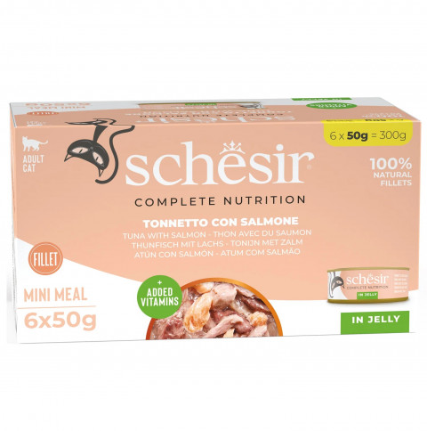 Schesir C&B tuńczyk, łosoś w galaretce adult 50 g × 6