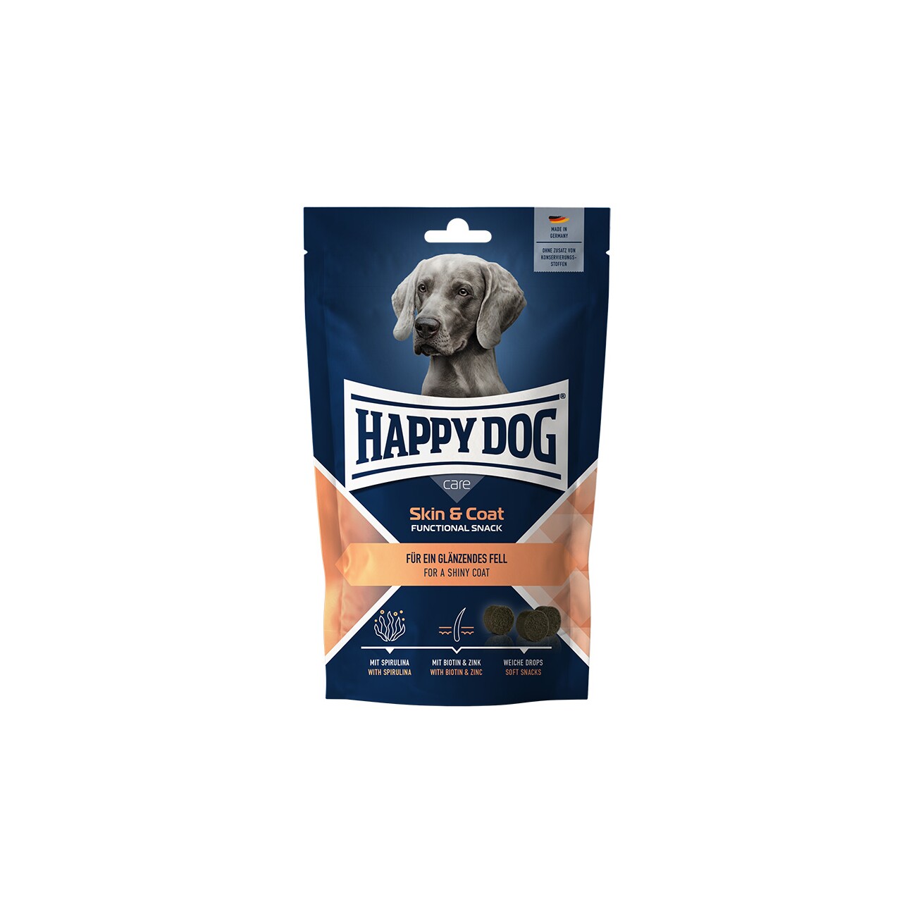 Happy Dog Care Snack Skin & Coat kaczka 100 g
