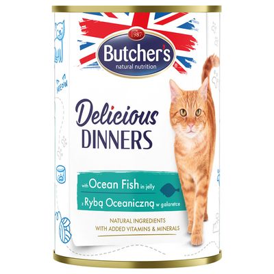 Butcher's Delicious Dinners ryby w galaretce adult 400 g × 48