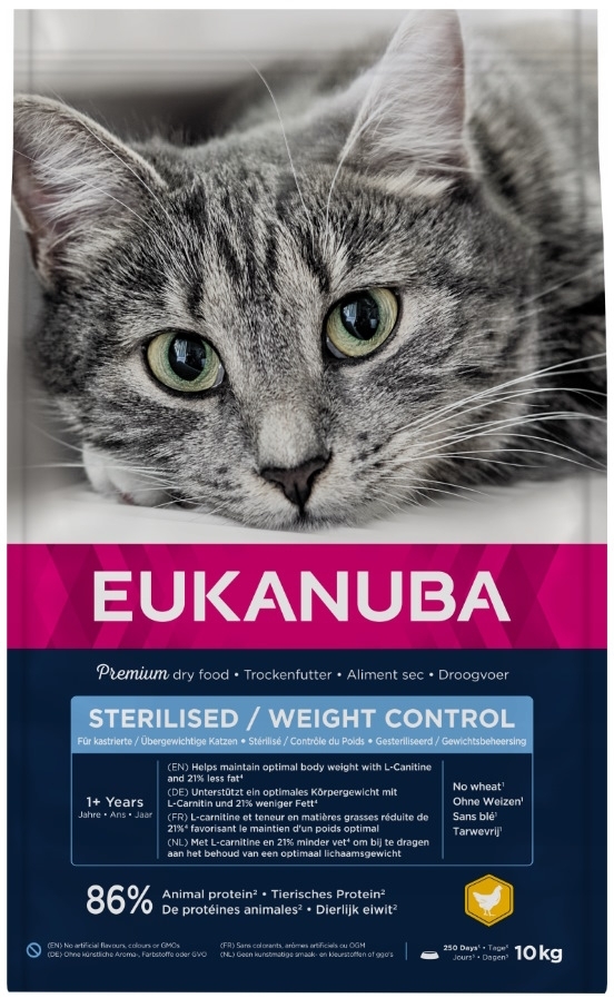 Eukanuba Sterilised Light kurczak adult 10 kg