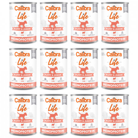 Calibra Dog Life jagnięcina z ryżem puppy 400 g × 12