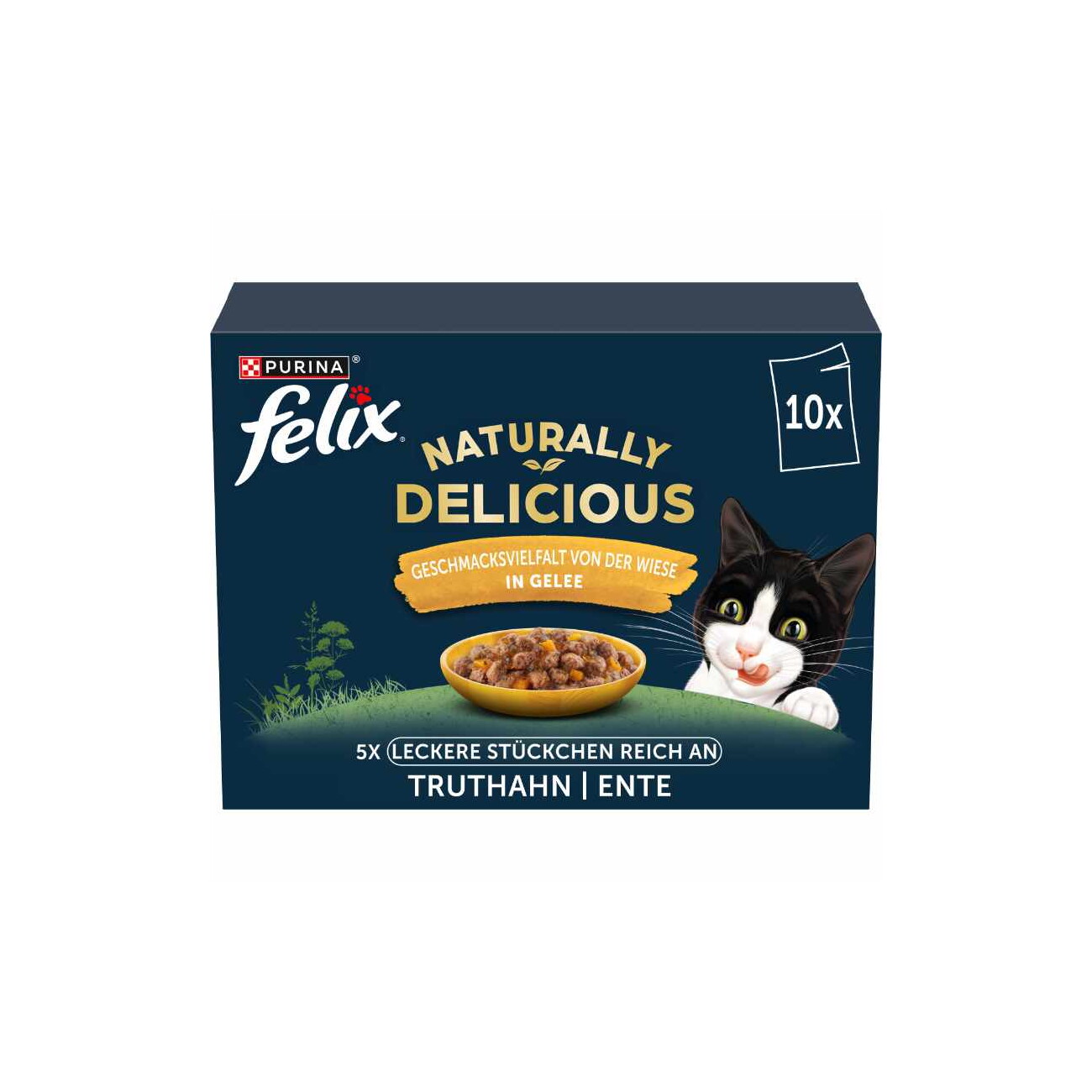 Purina Felix Naturally Delicious mix smaków w galaretce adult 80 g × 10