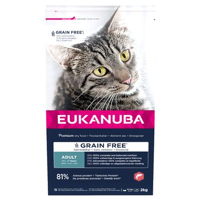 Eukanuba Grain Free łosoś adult 2 kg × 3