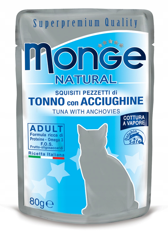 Monge Natural tuńczyk z anchois w galaretce adult 80 g