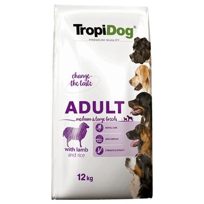 Tropidog Premium jagnięcina adult średnie i duże rasy 12 kg × 2