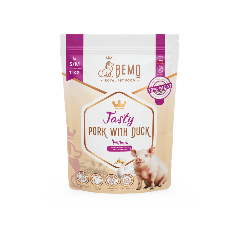 Bemo Tasty kaczka, wieprzowina małe i średnie rasy 1 kg