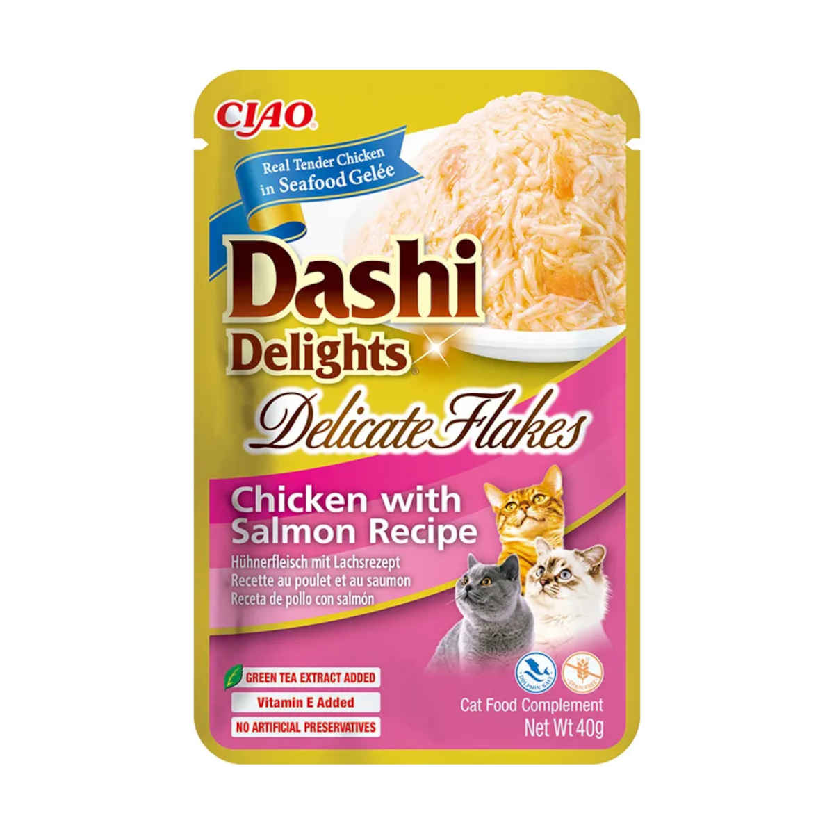 Inaba Dashi Delights kurczak, łosoś kawałki 40 g