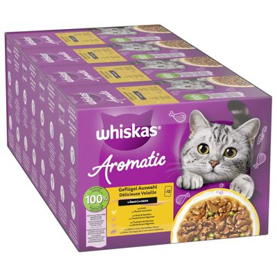 Whiskas Aromatic Selection mix smaków w sosie adult 85 g × 48