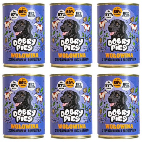 Dobry Pies wołowina z topinamburem adult 400 g × 6