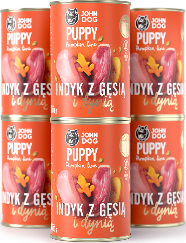 John Dog Pumpkin Line gęś, indyk junior 400 g × 6